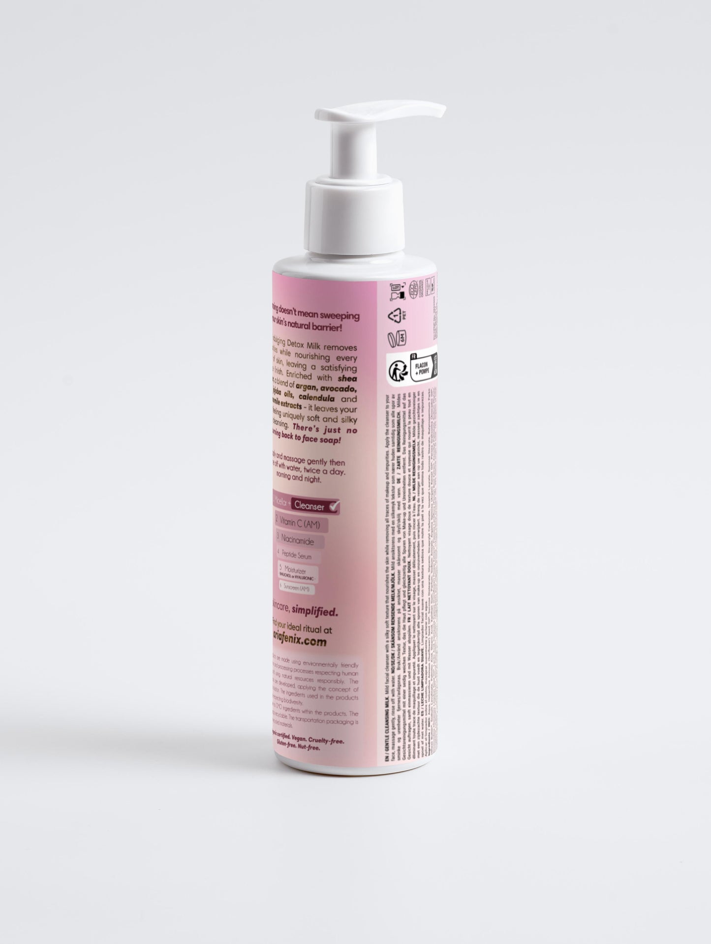the cleansing milk (enriched with natural oils)